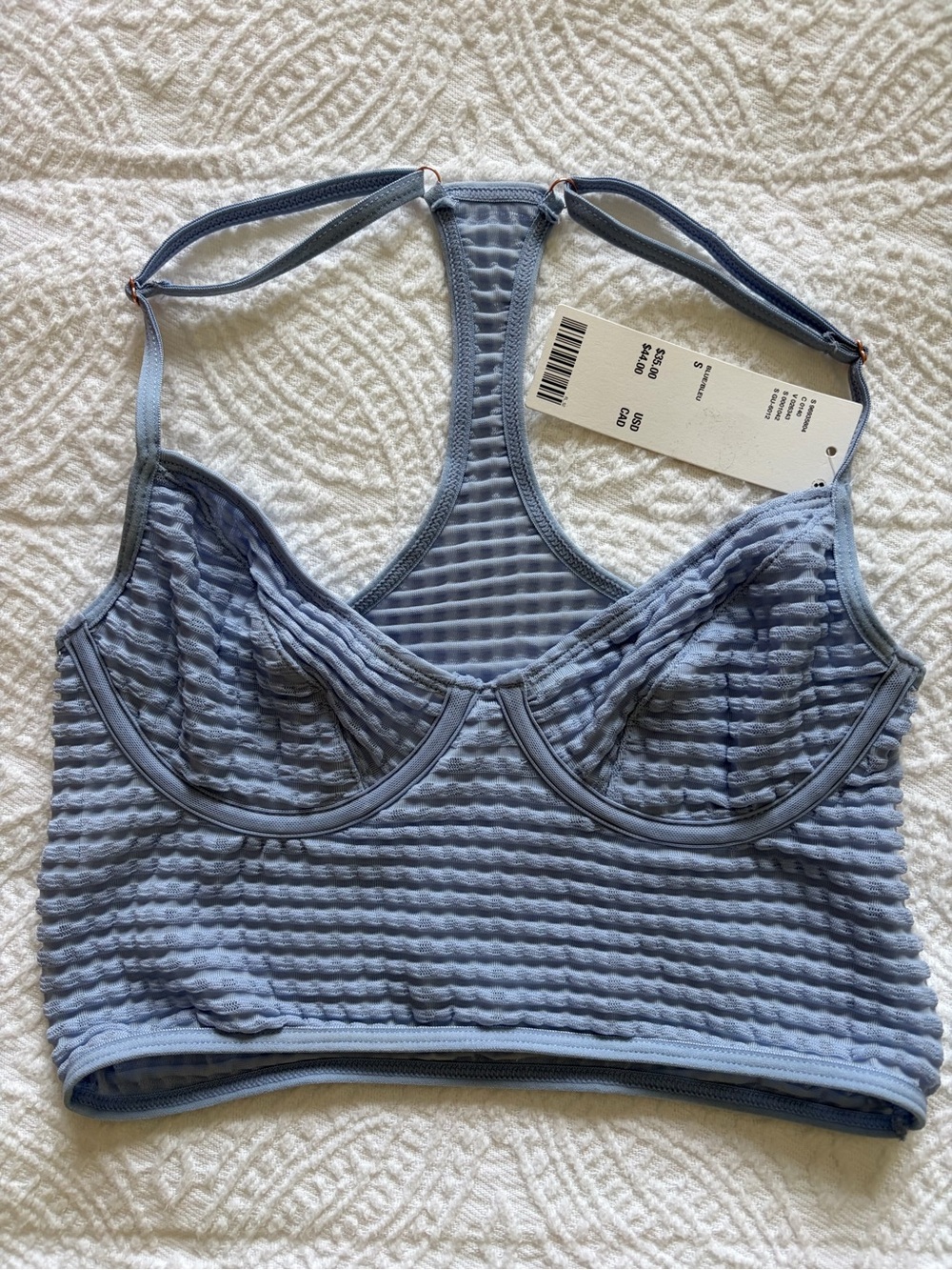 NWT Urban Outfitters - Out from Under - Light Blue Underwire Racerback Bralette